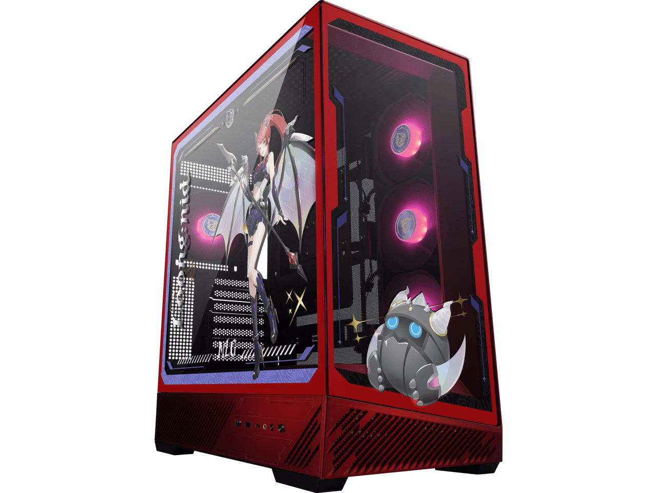 MSI PANO 130R MLG EDITION - ATX Mid-Tower Gaming PC Case - 270-degree Tempered Glass Panel - Liquid Cooling Support up to 360mm Radiator - Pre-Installed 4x ARGB Fans