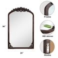 thumbnail image 4 of Neutypechic Wooden Arch Mirror Wall-Mounted Mirror Vintage Decorative Mirror for Living Room Bedroom 24"x 36",Charcoal, 4 of 6