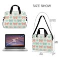 thumbnail image 3 of 16" Laptop Briefcase for Work Travel Laptop Shoulder Bag Carrying Handbag Laptop Case Green and Peach Bow Pattern, 3 of 8