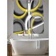 thumbnail image 6 of Yellow Geometric Semi Sheer Curtains 72 Inch Length 2 Panels Set, Gray Black Retro Abstract Stripes Lines Sheer Kitchen Curtain Privacy Voile Window Curtain for Living Room Bedroom Rod Pocket Drapes, 6 of 7