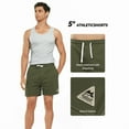 thumbnail image 5 of NORTHYARD Men's Sweat Shorts 5" Workout Cotton Casual Lounge Shorts with Zipper Pockets Armygreen M, 5 of 8