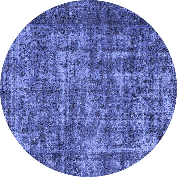 Ahgly Company Indoor Round Oriental Blue Industrial Area Rugs, 5' Round