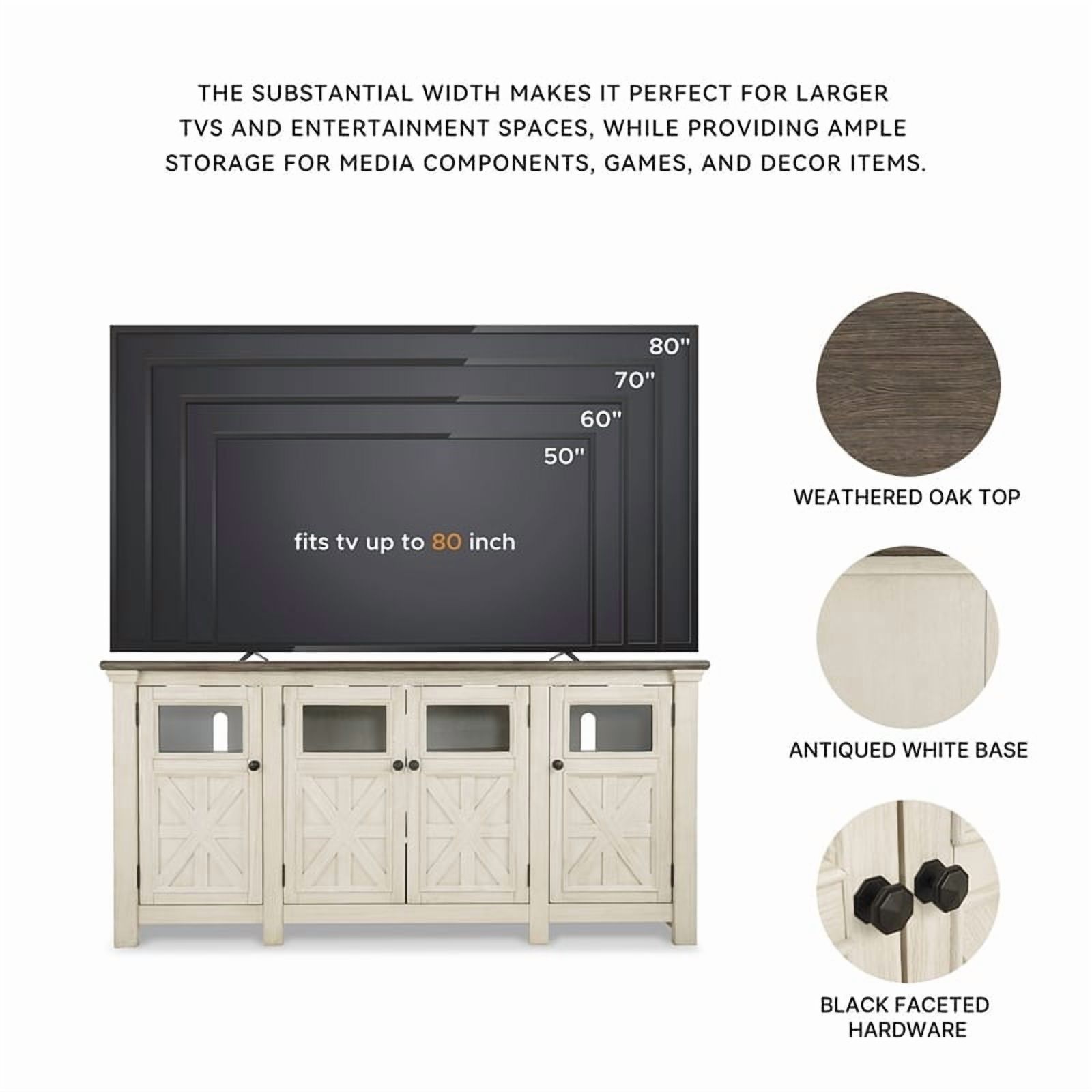 Ashley Furniture Bolanburg Engineered Wood Extra Large TV Stand in Two-Tone
