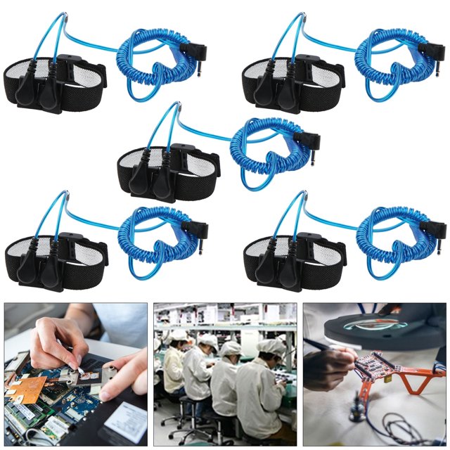 Pulsera electrostática correa de muñeca antiestática práctica y conveniente para computadora para reparación de electrónica para construcción de PC electrónica ANGGREK Otros