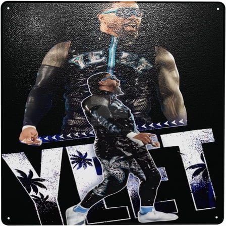 Jey USO Wrestler Metal Tin Sign Vintage Decor Plaque Decorative Tin Painting Wall Art Classical Poster Home Decor for Cafe Iron Plate Painting Wall Decor for Christmas 12X12 inch