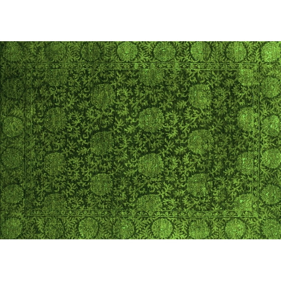 Ahgly Company Indoor Rectangle Abstract Green Modern Area Rugs, 5' x 8'