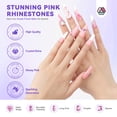 thumbnail image 4 of Saviland French Acrylic Nail Kit: Keratin Acrylic Cover Powder with Avrylic Liquid Monomer Castor Oil Vitamin E Nail Primer Nail Glue 84 French Tips Pink Rhinestones Complete Tools, 4 of 8