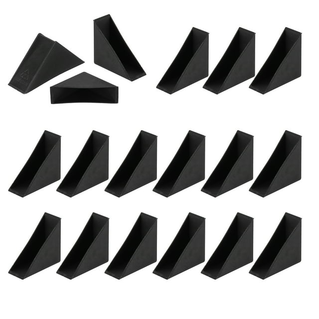 Uxcell 30Pcs Triangle Glass Corner Protector, 0.71 Inch Plastic Glass Table Corner Protector Transport Corner Guard for Glass, Ceramics, Wood, and Steel(Right Angle, Black)