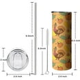 thumbnail image 5 of 20oz Happy Thanksgiving Turkey Fall Leaves Pumpkin Skinny Tumblers Stainless Steel Tumbler with Lid and Straw,Vacuum Insulated Double Wall Travel Tumbler Cups with Cleaning Brush for Coffee,Tea, 5 of 6