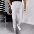 thumbnail image 5 of YUELONGHU Adult Men Casual Pants Mens Cargo Pants Baggy 2026 Autumn and Winter Men's Casual and Comfortable Solid Color Jacquard Drawstring Straight Leg Leg Leg Pants, 5 of 5
