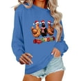 thumbnail image 2 of Women's Holiday Themed Sweatshirt with Turkey and Santa Hat Pattern Round Neck Hoodless Casual Comfort Fit, 2 of 6