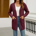 thumbnail image 4 of Women Fall Open Front Cardigan With Pockets Casual Duster Lightweight Knit Cardigan Sweater Draped Sweater for Women Sweater Taupe Womens Cardigan Sweaters Button Size Swing Cardigan Women Light, 4 of 8