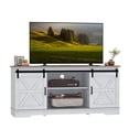 thumbnail image 3 of Uforic Farmhouse TV Stand for 65-Inch TV, Entertainment Center with Sliding Barn Door,Media Console for Living Room,Grey Wash, 3 of 10