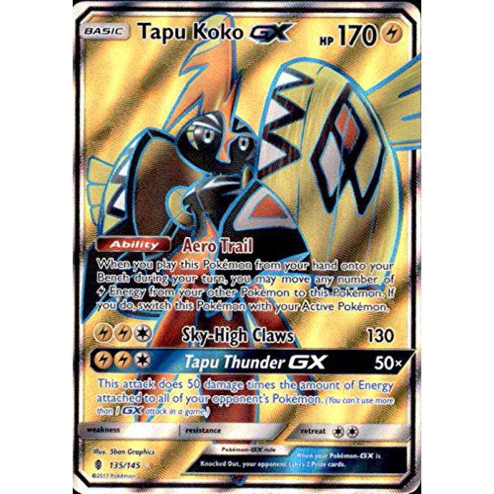Tapu KokoGX 135/145 Full Art Ultra Rare Sun & Moon Guardians