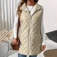 thumbnail image 6 of Hvyesh Puffer Vest for Women Lightweight Sleeveless Padded Coat 2024 Winter Warm Puffer Jacket Regular Fit Solid Waistcoat with Pockets, 6 of 9
