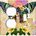 thumbnail image 4 of Metal Light Switch Plate Cover Unique Colorful Floral Butterfly Yellow Mandala BUT025, 4 of 13