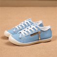 thumbnail image 5 of AUDeals Women’s Casual Sneakers Side Zipper Canvas Shoes Lace Up Lightweight Flat Walking Tennis Shoes Comfortable Loafers (Sky Blue, 8), 5 of 8