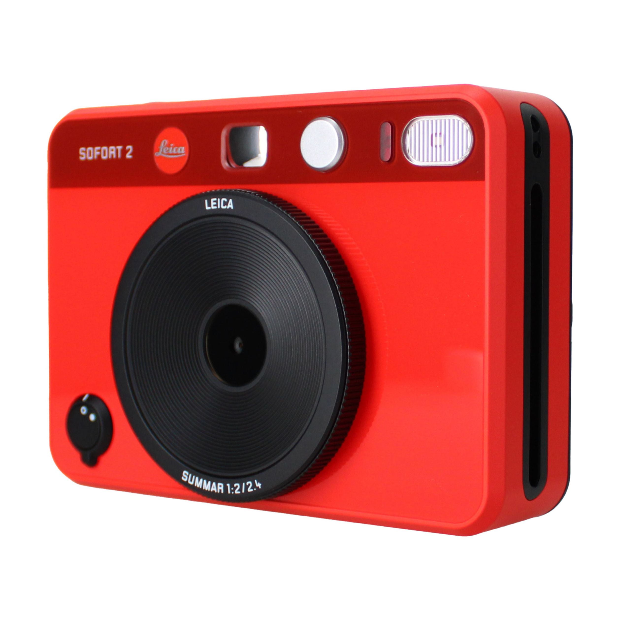 Leica Sofort 2 Hybrid Instant Photo Film and Digital Camera (Red) (19189) with LCD Display Bundle with Fujifilm Instant Film 100 Sheets + 128 GB Memory Card + Bag + Cleaning Kit