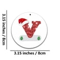 thumbnail image 2 of Lilixerw Personalized Christmas 26 Letter Ornaments,Acrylic Christmas Tree Hanging Decor,with Cute Pattern,Ideal Gifts for Family Friends,Letter V, 2 of 3