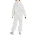 thumbnail image 2 of Nokdvo Two Piece Lounge Set for Women Sweatsuit Oversized Solid Sweatshirts Long Sleeve Hoodie Jogger Outfit with Baggy Sweatpants Sets White S, 2 of 6