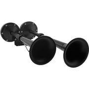 Vixen Horns Marine Electric Horn, 12V Dual Stainless Steel Trumpets, Black