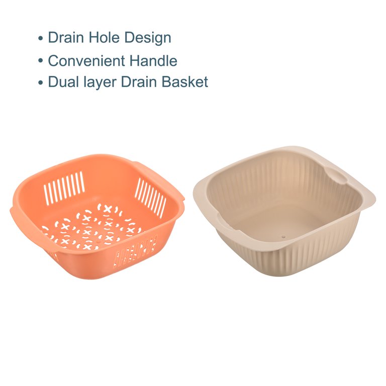 Unique Bargains Food Strainer And Kitchen Colander Set Plastic