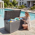 thumbnail image 2 of Homall Coffre de Terrasse Extérieur en Résine de 100 Gallons pour Toutes les Conditions Météorologiques, Solution de Rangement Verrouillable et Étanche avec Rangement pour Coussins, Gris, 2 of 7