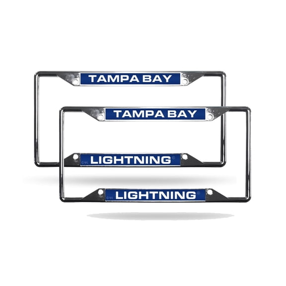 Tampa Bay Hockey Lightning Chrome Metal Laser Cut License Plate Frame - Set of 2 Frames