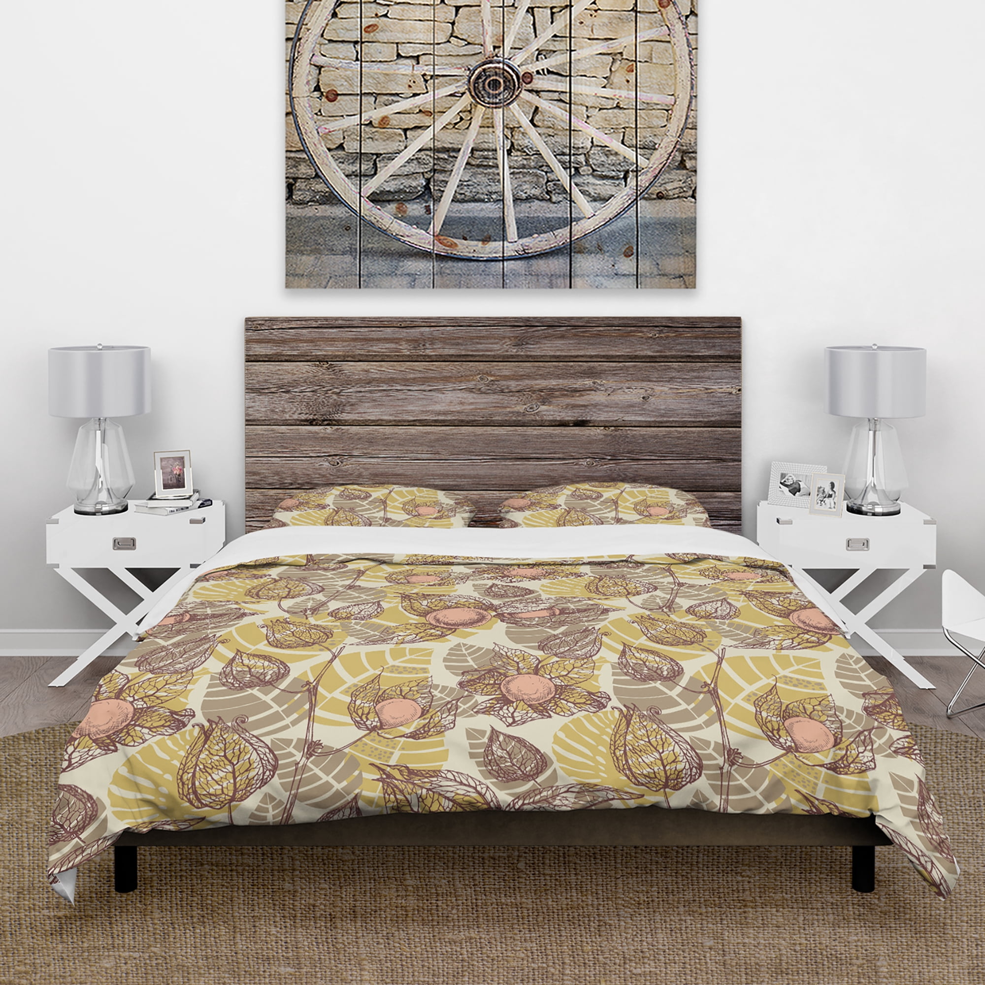 Designart 'Vintage Physalis Drawing' Food & Beverage Duvet Cover Set