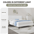 thumbnail image 5 of 4 EVER WINNER King Size Bed Frame, King Size Upholstered Platform Bed Frame with Vertical Channel Tufted Headboard, White King Bed Frame, White, 5 of 8