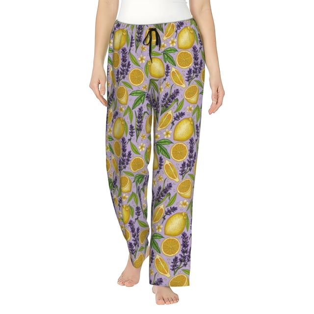 Balery Lavender Flowers Pantalones de pijama para mujer, pijamas ultraligeros, pantalones de estar por casa-Small