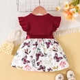 thumbnail image 4 of Tiijoy Infant Girls Flutter Sleeve Floral Dress Kids Casual A Line Dress, Sizes 9-12M, 4 of 6