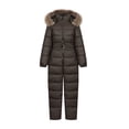 thumbnail image 3 of Traje de esquí de una pieza, chaqueta para mujer, mono de invierno, parka femenina, mono de algodón con capucha, mono con cremallera para mujer, chándales, 3 of 5