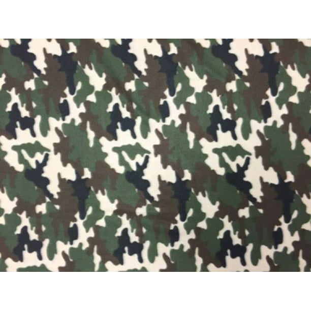  Army  Green Camouflage  Fleece Fabric  Style Pt132 Free 