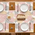 thumbnail image 2 of Pink Dahlia Floral Spring Placemats Set of 4, 12x18 Inch Seasonal Valentine Day Table Mats for Party Kitchen Dining Decoration, 2 of 6