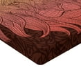 thumbnail image 2 of Ambesonne Savannah Fitted Sheet, Lion Floral Ornate Art, Full Size, Maroon and Yellow, 2 of 3