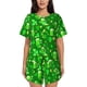 thumbnail image 1 of Fotbe St Patrick's Day2 Conjunto de Pijama Estampado para Mujer, 2 Piezas, Ropa de Dormir con Camiseta de Manga Corta y Shorts Suaves-XX-Large, 1 of 6