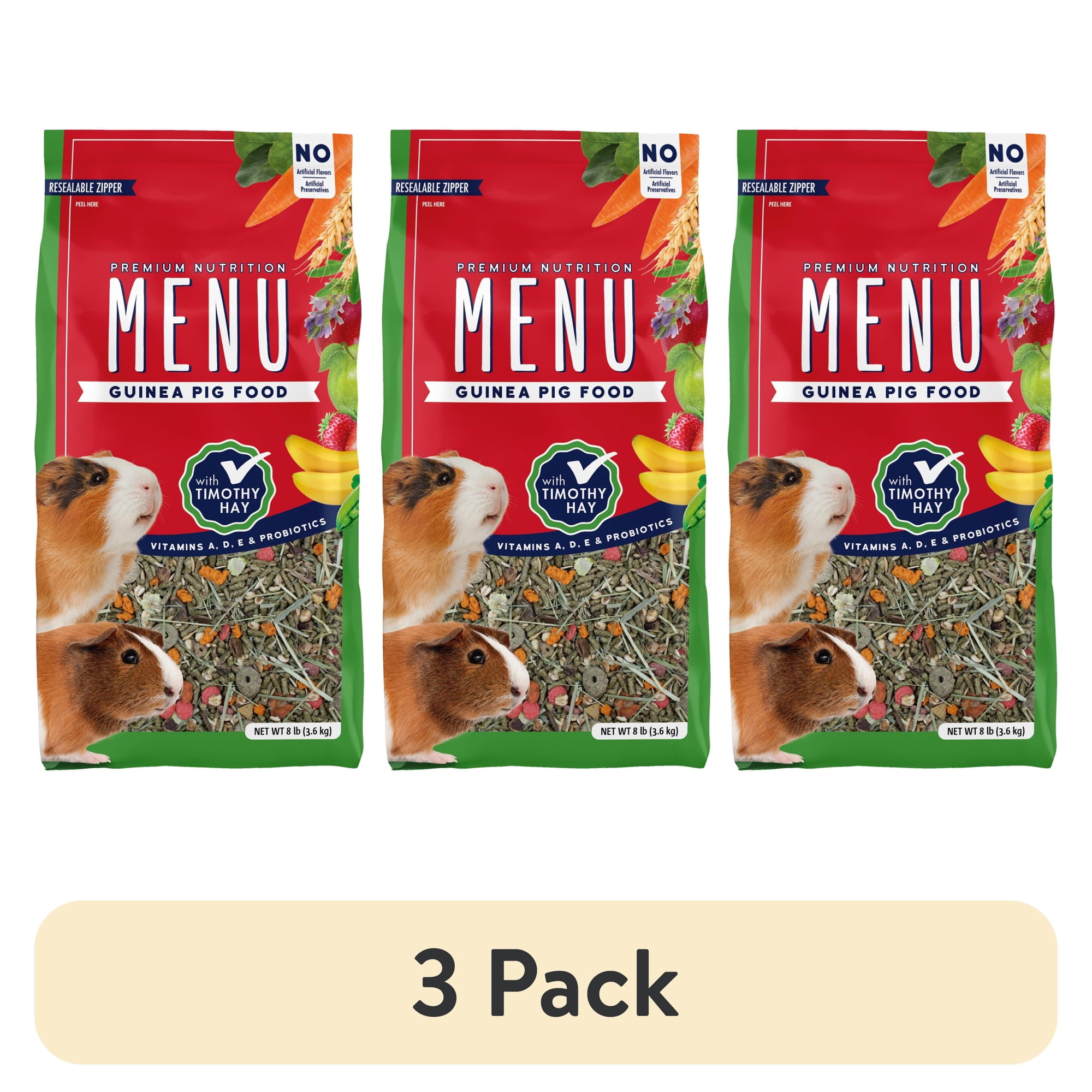 (3 pack) Vitakraft Menu Premium Guinea Pig Food 8 lbs.