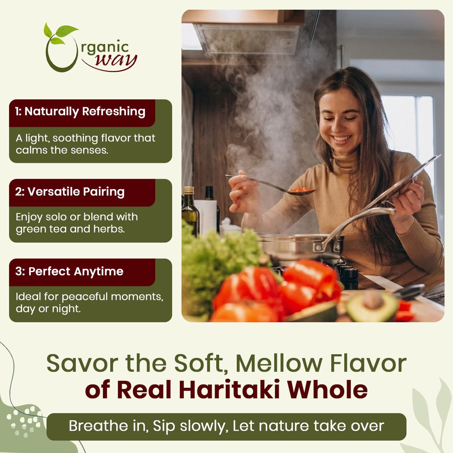 Organic Way Haritaki Whole Herbal Supplements Kosher, USDA Certified Organic, Non-GMO, Gluten-Free, 4 oz