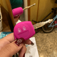thumbnail image 4 of 2X Silicon Car Key Cover for SX4 Swift Grand Vitara Liana Celerio Jimny Key Case Keychain Alarm, Rose Red, 4 of 6