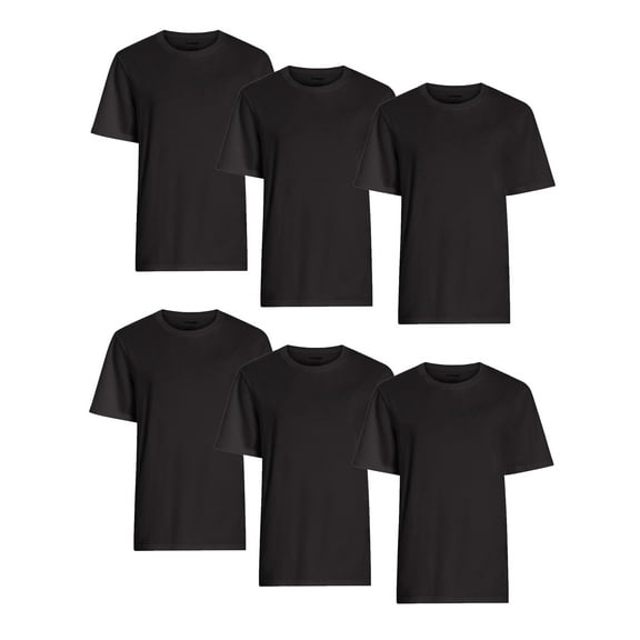 Wrangler Crew Neck Cotton Stretch Relaxed Fit Undershirts for Men, 6-Pack (S-3XL)