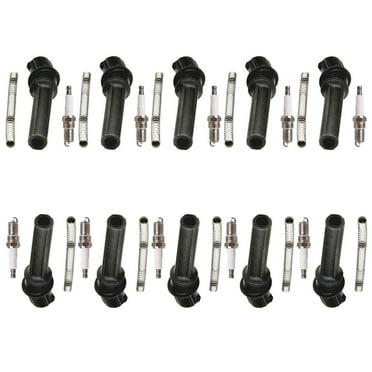 10 Ignition Coils Boot and 10 Platinum Spark Plug Compatible with Ford F-150 Excursion E-150 FD503 Fits select: 1998-2003 FORD F150, 2002-2004 FORD EXPEDITION EDDIE BAUER