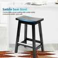 thumbnail image 5 of PayLessHere Bar Stools Set of 2 for Kitchen Counter Solid Wooden Saddle Stools 24-Inch/30-Inch Height (Black, 24 in), 5 of 7