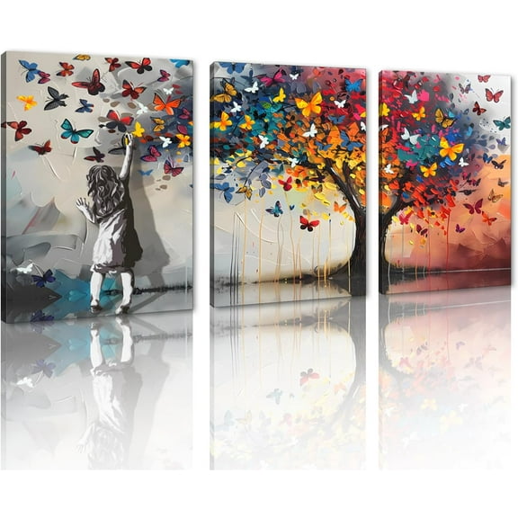 Hieng Large Banksy Canvas Wall Art Graffiti Dream Theme Painting Modern Inspirational Office Wall Decor (Only canvas)