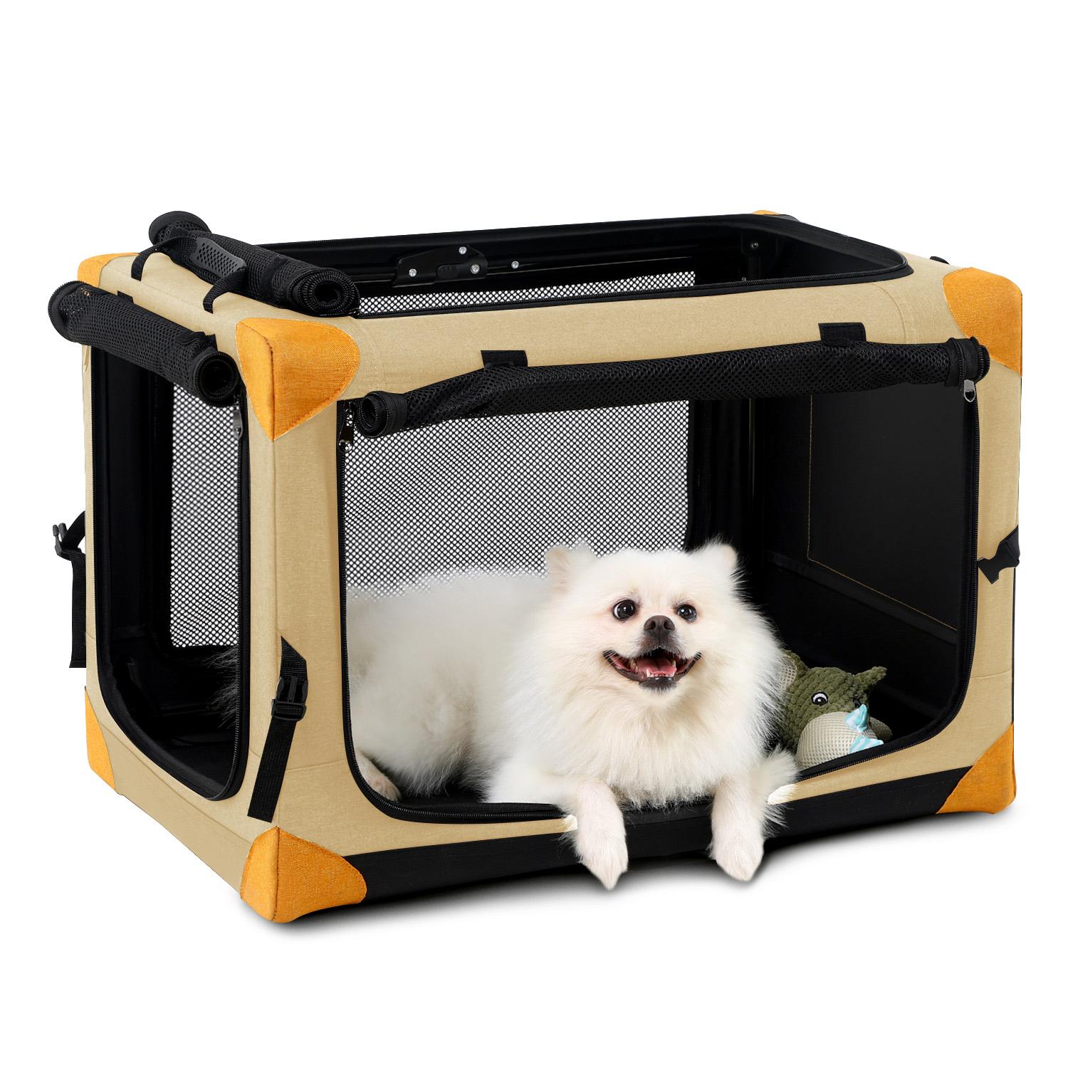 Dressystar Dog Travel Crate Collapsible Dog Crate, Foldable Dog Kennels