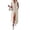 Beige, variant on Women's Sleeveless Long Lace-Up Denim Dress, Summer Casual Lapel Solid Button Down Jean Maxi Dresses With Pockets 2025 New