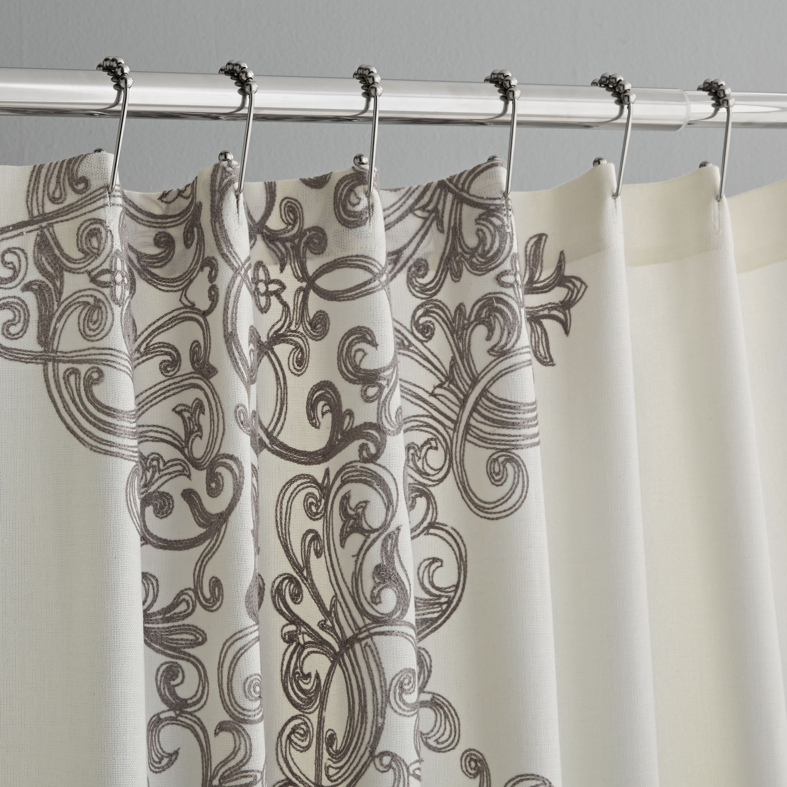 Details About Hotel Style Manchester Embroidered Fabric Shower Curtain