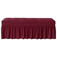 thumbnail image 1 of Matsuzay Protector de muebles de asiento de banco de cubierta de banco largo para decoración de Hotel de sala de estar gris oscuro Decoración del hogar Vino rojo, 1 of 1