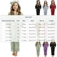 thumbnail image 3 of jobturf Girls Pajama Onesies Fuzzy Fleece Long Sleeve Hooded Rompers Casual Kids Full Zip up One Piece Cute Sleepwear 5-15 Years, 3 of 5