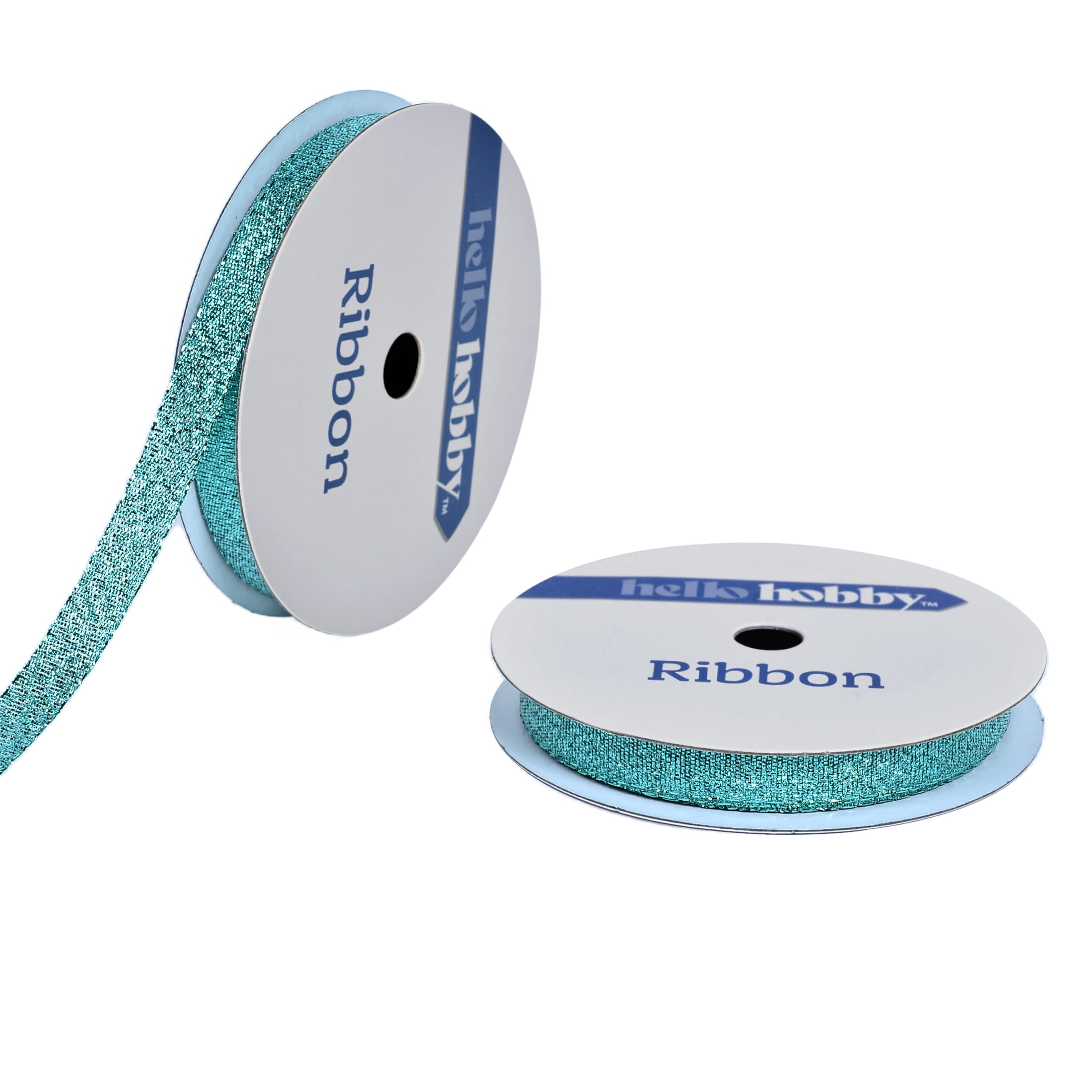 Hello Hobby 3/8" Galena Metallic Aqua Ribbon, 3 yards